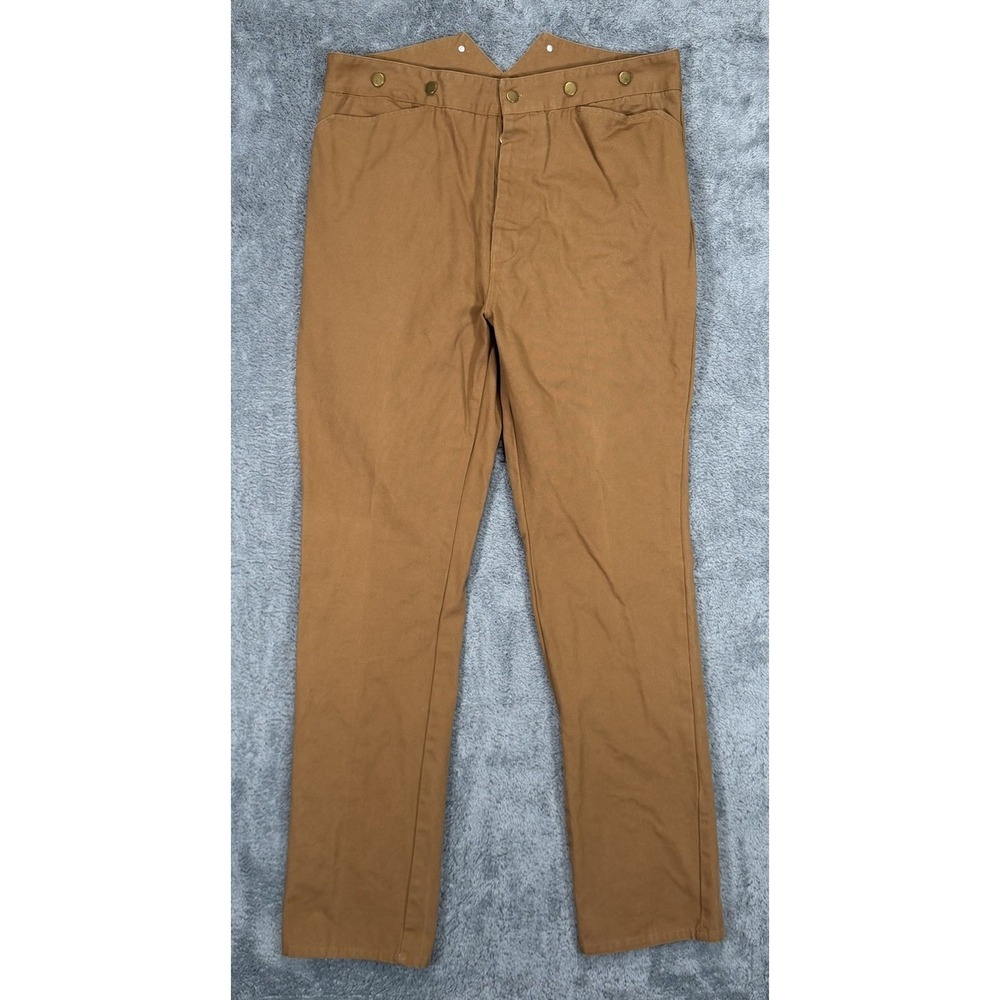 Frontier Classics Canvas Pants Mens 38*x35 Brown Button‎ Fly Western Trousers